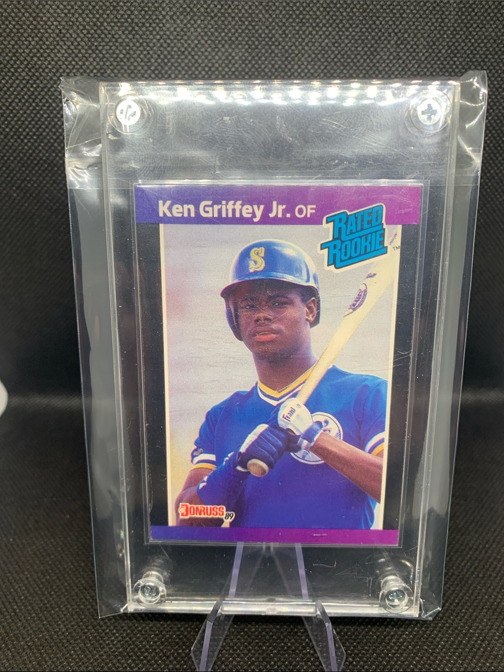 Ken Griffey Jr 1989 Donruss Rated Rookie Card In Case MLB Mariners HOF Legend